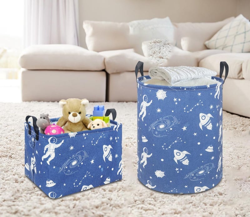NTAOHAMPER Rectangular Storage Basket,Collapsible Gift Basket with Handles,Kids Toys/Books Box,Room Decor(Universe) - Image 2